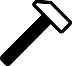 One Hammer Stencil Svg Design File, Free Vectors File